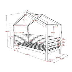 Avis VIPACK Lit cabane avec gigogne 90x200