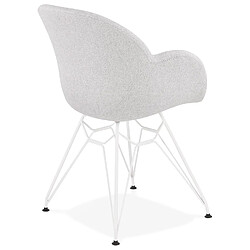 Acheter Alterego Chaise moderne 'ATOL' en tissu gris clair avec pieds en métal blanc