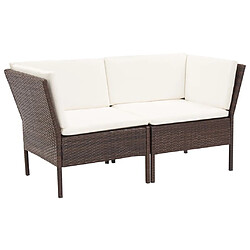 Avis Maison Chic Salon de jardin 6 pcs + coussins - Mobilier/Meubles de jardin - Table et chaises d'extérieur Résine tressée Marron -MN99533