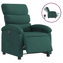 vidaXL Fauteuil inclinable électrique Vert foncé Tissu