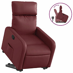 Maison Chic Fauteuil Relax pour salon, Fauteuil inclinable Rouge bordeaux Similicuir -GKD98692