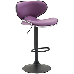 Decoshop26 Lot de 2 tabourets de bar design contemporain pieds en métal noir assise en synthétique violet 10_0000342