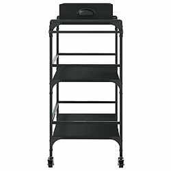 Maison Chic Desserte de cuisine | Chariot de cuisine | Meuble de rangement roulant noir 81,5x41x92,5 cm bois d'ingénierie -GKD12205 pas cher