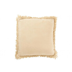 Dansmamaison Coussin Frange Coton Velours Beige