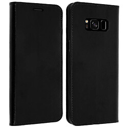 Avizar Housse Portefeuille Cuir Noir Samsung Galaxy S8 Plus - Protection Intégrale