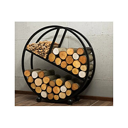 Farm-Mdlt Range-bûches rond DIEGO en acier noir Ø 80 cm