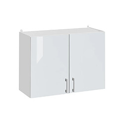 Cuisineandcie - Meuble haut de cuisine Eco Blanc Brillant 2 portes L 60 cm