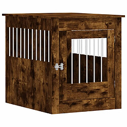 vidaXL Meuble de cage pour chiens chêne fumé 64,5x80x71 cm