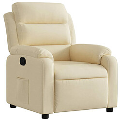 vidaXL Fauteuil inclinable Crème Tissu