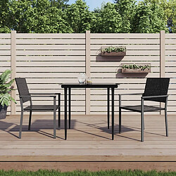 Maison Chic Lot de 2 Chaises de jardin,Fauteuil d'extérieur noir 54x62,5x89 cm résine tressée -MN13161