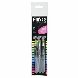 Graph It Set de 3 pinceaux réservoir à pointe assorties Fill'It - 5 ml