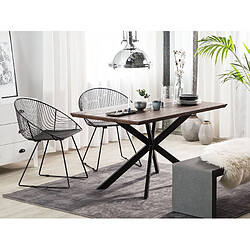 Beliani Table 140 x 80 cm bois foncé et noir SPECTRA