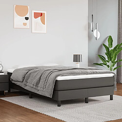 Avis Maison Chic Lit adulte- Lit + matelas,Sommier à lattes de lit avec matelas gris 120x190 cm similicuir -GKD28432