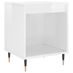 Maison Chic Table de chevet,Table de Nuit,Meuble de Rangement Blanc brillant 40x35x50 cm Bois d’ingénierie