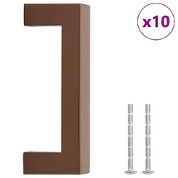 vidaXL Poignées d'armoire 10 pcs bronze 96 mm acier inoxydable