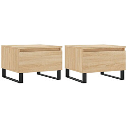 vidaXL Tables basses 2 pcs chêne sonoma 50x46x35 cm bois d'ingénierie