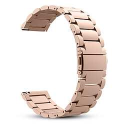 Acheter Bracelet en métal 22mm trois perles avec boucle déployante or rose pour votre Huawei Watch GT/Honor Watch Magic