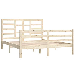 Avis vidaXL Cadre de lit sans matelas bois massif 150x200 cm