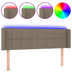 vidaXL Tête de lit à LED Taupe 147x16x78/88 cm Tissu