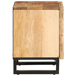 Avis vidaXL Table de chevet 40x34x46 cm bois de manguier massif brut