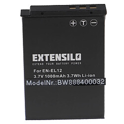 Vhbw EXTENSILO Batterie compatible avec Nikon CoolPix S9200, S9300, S9600, S9400, S9500, S9700 appareil photo, reflex numérique (1000mAh, 3,7V, Li-ion)