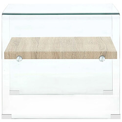 Acheter Maison Chic Tabls basse,Table Console pour salon Clair 50 x 50 x 45 cm Verre trempé -MN66152