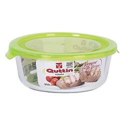 Totalcadeau Lunch box en verre rond avec couvercle - Boite repas de voyage Mesure - 650 cc - ø 15 pas cher