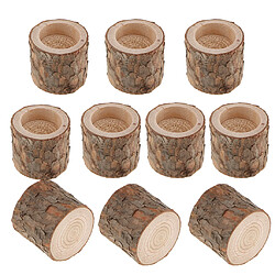 30 Pièces Naturel Arbre Souche En Bois Bougeoir Thé Lumière Mariage Décor 5cm