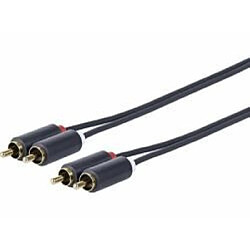 2 X RCA - 2 X RCA M-M 0.5 M High flexible jacket. 24AWG heavy duty, double-shileding, gold plated connector