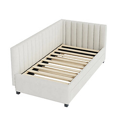 Acheter ComfortXL Lit Rembourré 90x200cm,canapé-lit Extensible, Lit Multifonction Avec Sommier à Lattes, Velours Beige