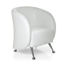 Acheter Fauteuil lounge / fauteuil club ST. LUCIA en similicuir blanc hjh OFFICE