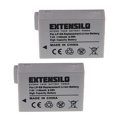 Vhbw EXTENSILO 2x Batteries remplacement pour Canon LP-E8 pour appareil photo, reflex numérique (1140mAh, 7,4V, Li-ion)