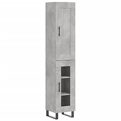 vidaXL Buffet haut Gris béton 34,5x34x180 cm Bois d'ingénierie