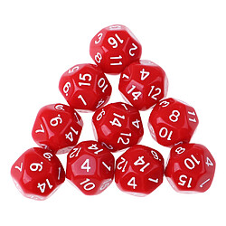 Acheter 10pcs 16 faces d16 14mm acrylique opaque dés pour jeu de rôle rpg rouge