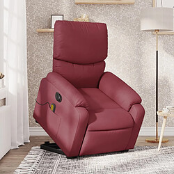 Maison Chic Fauteuil Relax pour salon, Fauteuil inclinable de massage électrique Rouge bordeaux Tissu -GKD71567