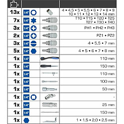 BRILLIANT TOOLS Jeu de douilles de 1/4" 45 pcs Acier pas cher