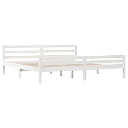 Acheter Maison Chic Lit adulte - Lit simple Cadre de lit,Structure du lit Contemporain Blanc Bois massif 200x200 cm -MN61586