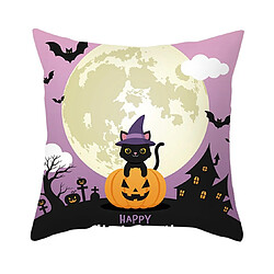 P114 4 pcs 45 * 45cm Halloween motif Moon Moon Streaming Taie d'oreiller Maison de vacances Décoration Taie d'oreiller Sofa Coussin Coussin Coussin