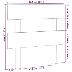 vidaXL Tête de lit 78,5x3x81 cm Bois massif de pin pas cher