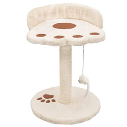 Helloshop26 Arbre à chat griffoir grattoir niche jouet animaux peluché en sisal 40 cm beige et marron 3702275