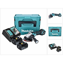 Makita DGA 515 RTJ Meuleuse d'angle sans fil 18 V 125 mm Brushless + 2x Batteries 5,0 Ah + Chargeur + Makpac