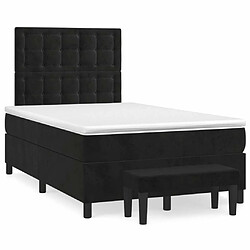 Maison Chic Lit Adulte - Lit simple Lit à sommier tapissier avec matelas moelleux - Meuble de Chambre - Noir 120x200 cm Velours -MN12970