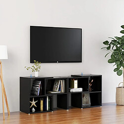 vidaXL Meuble TV Noir brillant 104x30x52 cm Bois d'ingénierie