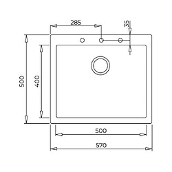 Teka Evier à encastrer Forsquare 50x40, Tegranite, 115230005