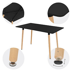 Acheter ML DESIGN MODERN LIVING Table de salle à manger noir satiné en MDF/hêtre 120x70 cm structure en acier