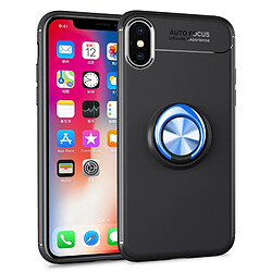 Wewoo Coque TPU antichoc pour iPhone XS / X, avec support (Noir Bleu)