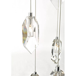 Luminaire Center Suspension Crystal Cristal,chrome poli 12 ampoules 100cm pas cher