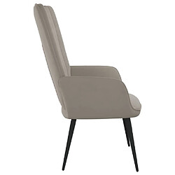 Avis vidaXL Chaise de relaxation Gris clair Velours