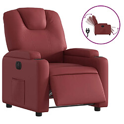 vidaXL Fauteuil inclinable électrique Rouge bordeaux Similicuir