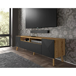 Acheter Bestmobilier Velato - meuble tv - bois et noir - 195 cm